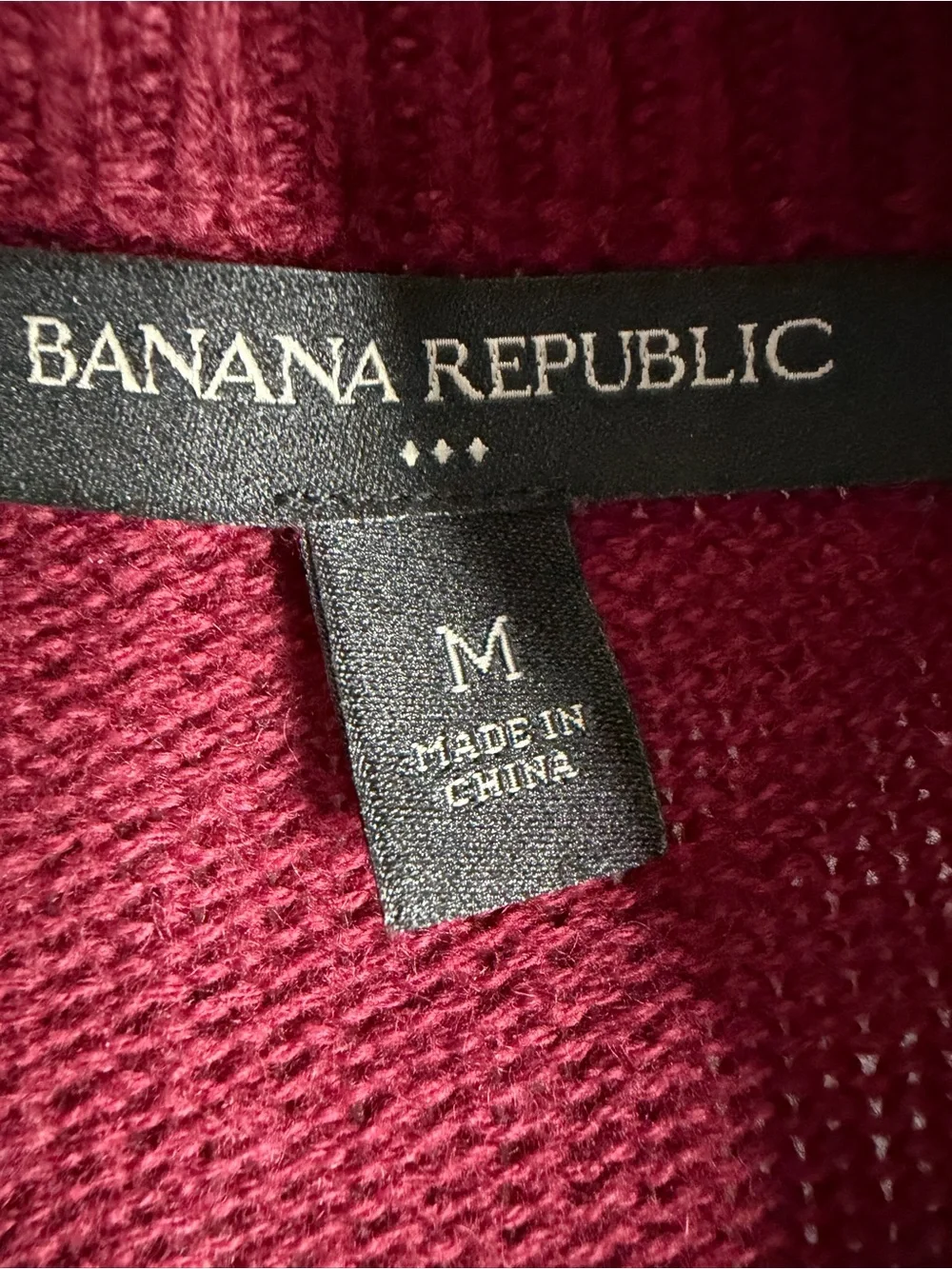 Banana Republic Men’s Berry Wool Blend Zip/Button Cardigan Sweater Preppy office